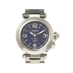 【美品 現品限り】 Cartier ［カルティエ］ パシャC　ビッグデイト　ネイビー文字盤　自動巻き　ボーイズ 【中古SA】