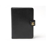 【美品 現品限り】 CHANEL ［シャネル］ 手帳カバー　レザー　黒　ブラック 【中古AB】