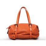 【美品 現品限り】 BOTTEGA VENETA ［ボッテガヴェネタ］ イントレチャート　ミニボストンバッグ　オレンジ　272801　アウトレット 【中古SA】