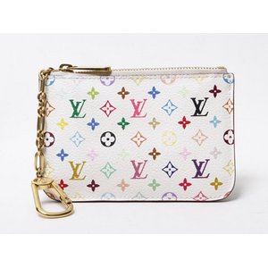 【美品 現品限り】 LOUIS VUITTON ［ルイヴィトン］ マルチカラー ポシェットクレ　コインケース　キーリング　ブロン/ブルー　M93733 【中古A】
