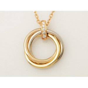 【現品限り】Cartier（カルティエ） トリニティネックレス　ダイヤ　スリーカラー 【中古SA】