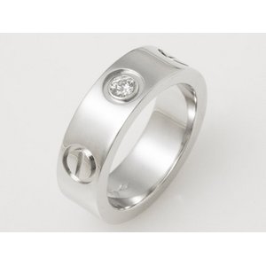 【現品限り】Cartier（カルティエ） ラブリング　Pt950　1Pダイヤ　#46 【中古SA】