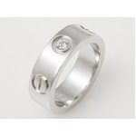 【現品限り】Cartier（カルティエ） ラブリング　Pt950　1Pダイヤ　#46 【中古SA】