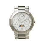 【現品限り】BAUME&MERCIER（ボーム&メルシー） リビエラ　トリプルカレンダー　白文字盤　SS　クオーツ 【中古SA】