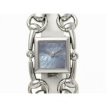 【現品限り 美品】 GUCCI ［グッチ］  シニョーリア　116.5　ブルーシェル　SS　クオーツ 【中古SA】
