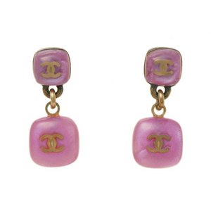 【美品 現品限り】 CHANEL ［シャネル］ ピアス　ピンクストーン　06P 【中古AB】