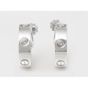 【現品限り】Cartier（カルティエ） ラブイヤリング　ハーフダイヤ　1Pダイヤ　WG 【中古SA】
