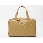 【美品 現品限り】 CHANEL ［シャネル］ ワイルドステッチ　ボストンバッグ　ベージュ 【中古AB】