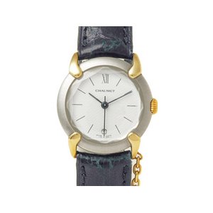 【美品 現品限り】 CHAUMET ［ショーメ］ グリフィス　革　1Pダイヤ　SS　レディース　時計　クオーツ 【中古A】