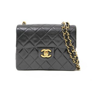 【美品 現品限り】 CHANEL ［シャネル］ ミニマトラッセ　チェーンショルダー　ラム　黒 【中古A】
