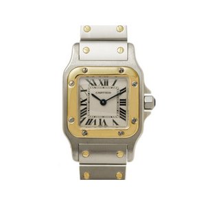 【美品 現品限り】 Cartier ［カルティエ］ サントスガルベSM　コンビ　SS/YG　観音開き　クオーツ　レディース 【中古A】