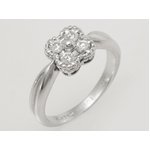 【美品 現品限り】 Van Cleef ＆ Arpels ［ヴァンクリーフ＆アーペル］ ヴィンテージアルハンブラリング　K18WG/4Pダイヤ　#53 【中古SA】