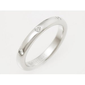 【美品 現品限り】 Van Cleef ＆ Arpels ［ヴァンクリーフ＆アーペル］ PT950 アンフィニエトワールリング　3Pダイヤ　#45 【中古SA】