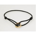 【現品限り】Cartier（カルティエ） トリニティ コットンブレス　黒　替え紐あり 【中古A】