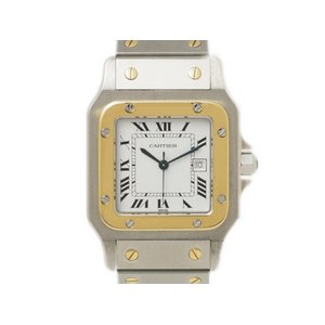 【美品 現品限り】 Cartier ［カルティエ］ サントスガルベLM　メンズ　コンビ　SS/YG　自動巻き　メンズ　旧バックル 【中古A】