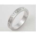 【美品 現品限り】 BVLGARI ［ブルガリ］ ダブルロゴリング　1Pダイヤ　K18WG 【中古SA】
