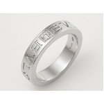 【美品 現品限り】 BVLGARI ［ブルガリ］ ダブルロゴリング　1Pダイヤ　K18WG 【中古SA】