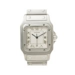 【美品 現品限り】 Cartier ［カルティエ］ サントスガルベLM　旧バックル　クオーツ　メンズ 【中古SA】