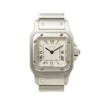 【美品 現品限り】 Cartier ［カルティエ］ サントスガルベSM クォーツ　レディース　白文字盤　旧バックル 【中古A】