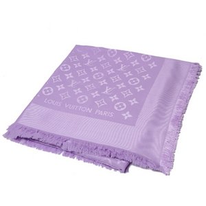 【美品　現品限り】 LOUIS VUITTON ［ルイヴィトン］ 大判ストール　スカーフ　モノグラム柄　パープル 【未使用】
