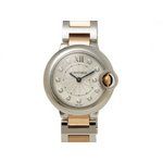 【美品 現品限り】 Cartier ［カルティエ］ バロンブルーSM　SS/PG　11Pダイヤ　WE902030　レディーズ　クォーツ 【中古SA】