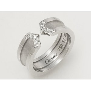 【現品限り】Cartier（カルティエ） C2リング　SM　WG　ダイヤ　#50 【中古SA】