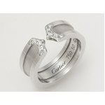 【現品限り】Cartier（カルティエ） C2リング　SM　WG　ダイヤ　#50 【中古SA】