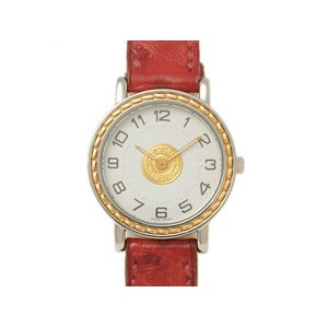 【美品 現品限り】 HERMES ［エルメス］ セリエウォッチ　SE4.220　オーストリッチ　レディース　クオーツ 【中古AB】
