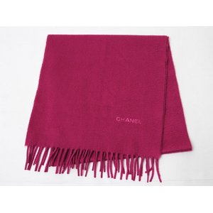 【美品 現品限り】 CHANEL ［シャネル］ カシミア　マフラー　赤 【中古AB】