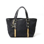 【現品限り 美品】 GUCCI ［グッチ］ GG柄　トートバッグ　チャーム付き　黒　ブラック　139261 【中古AB】