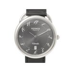 【現品限り】 HERMES ［エルメス］ アルソー　SS/革　自動巻き　グレー文字盤　メンズ　AR4.810 【中古A】