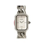【現品限り】 CHANEL ［シャネル］ プルミエール M ホワイトシェル4Pダイヤ ベゼルダイヤ シルバー クォーツ レディース 【中古A】