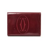 【現品限り】 Cartier ［カルティエ］ ハッピーバースデー　カードケース　名刺いれ　ボルドー　【中古AB】