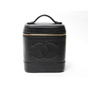 【現品限り】 CHANEL ［シャネル］ 縦型バニティ　キャビア　黒　ブラック 【中古A】