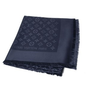 【現品限り】 LOUIS VUITTON ［ルイヴィトン］ 大判ストール　スカーフ　モノグラム柄　ネイビー 【未使用】