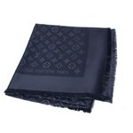 【現品限り】 LOUIS VUITTON ［ルイヴィトン］ 大判ストール　スカーフ　モノグラム柄　ネイビー 【未使用】