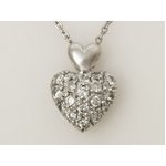 【現品限り】 No Brand ［ノーブランド］ Pt850　ダイヤネックレス　ハート　0.3ct 【中古SA】