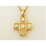 【現品限り】 No Brand ［ノーブランド］ K18YG クロスダイヤネックレス　1.54ct 【中古A】