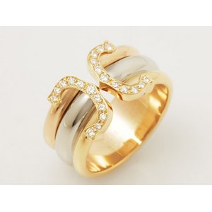 【現品限り】 Cartier ［カルティエ］ 2Cリング　LM　ダイヤ　スリーカラー　#53 【中古A】