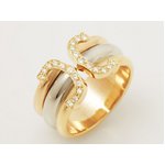 【現品限り】 Cartier ［カルティエ］ 2Cリング　LM　ダイヤ　スリーカラー　#53 【中古A】