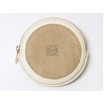 【現品限り】 Loewe ［ロエベ］ コインケース　アイボリー/ベージュ　レザー/スエード 【中古SA】