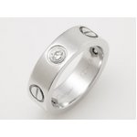 【現品限り】 Cartier ［カルティエ］ ラブリング　WG　ハーフダイヤ　#48 【中古A】