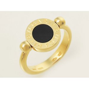 【現品限り】 BVLGARI ［ブルガリ］ ブルガリブルガリ　リバーシブルリング　オニキス/サンゴ　K18YG 【中古SA】