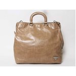 【現品限り】 PRADA ［プラダ］ 2WAYトートバッグ　レザー　ベージュ 【中古AB】