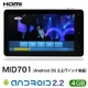 Android 2.2 ���֥�å�MID701 ��7������վ� Android OS 2.2 Android 2.2 ����ɥ�����ü����4GB����С�