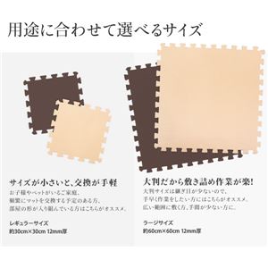 やさしいジョイントマット 約1畳分サイドパーツ レギュラーサイズ(30cm×30cm) オレンジ単色 〔クッションマット カラーマット 赤ちゃんマット〕 商品写真2