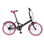 20インチ折畳自転車カラーモデル　ブラック×ピンク