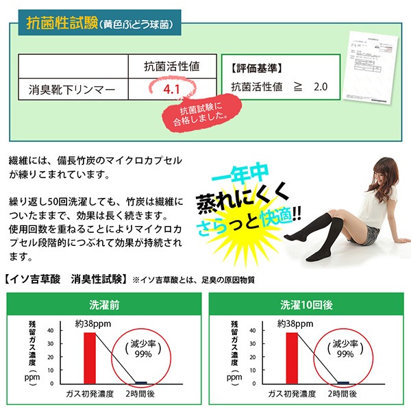 強力消臭靴下　リンマー(男性用Mサイズ 24〜26cm）