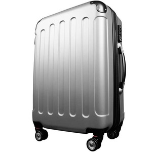 スーツケース/キャリーバッグ 【Sサイズ/小型1～3日】 機内可(機内持ち込み) TSA搭載 軽量 ファスナー シルバー(銀) - 拡大画像