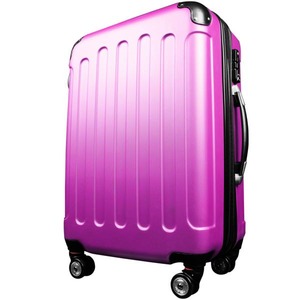スーツケース/キャリーバッグ 【Mサイズ/中型4～6日】 TSA搭載 軽量 ファスナー ピンク - 拡大画像